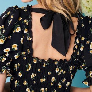 Sister Jane Tie Back Maxi Dress - Floral/Black - NWT - Size S